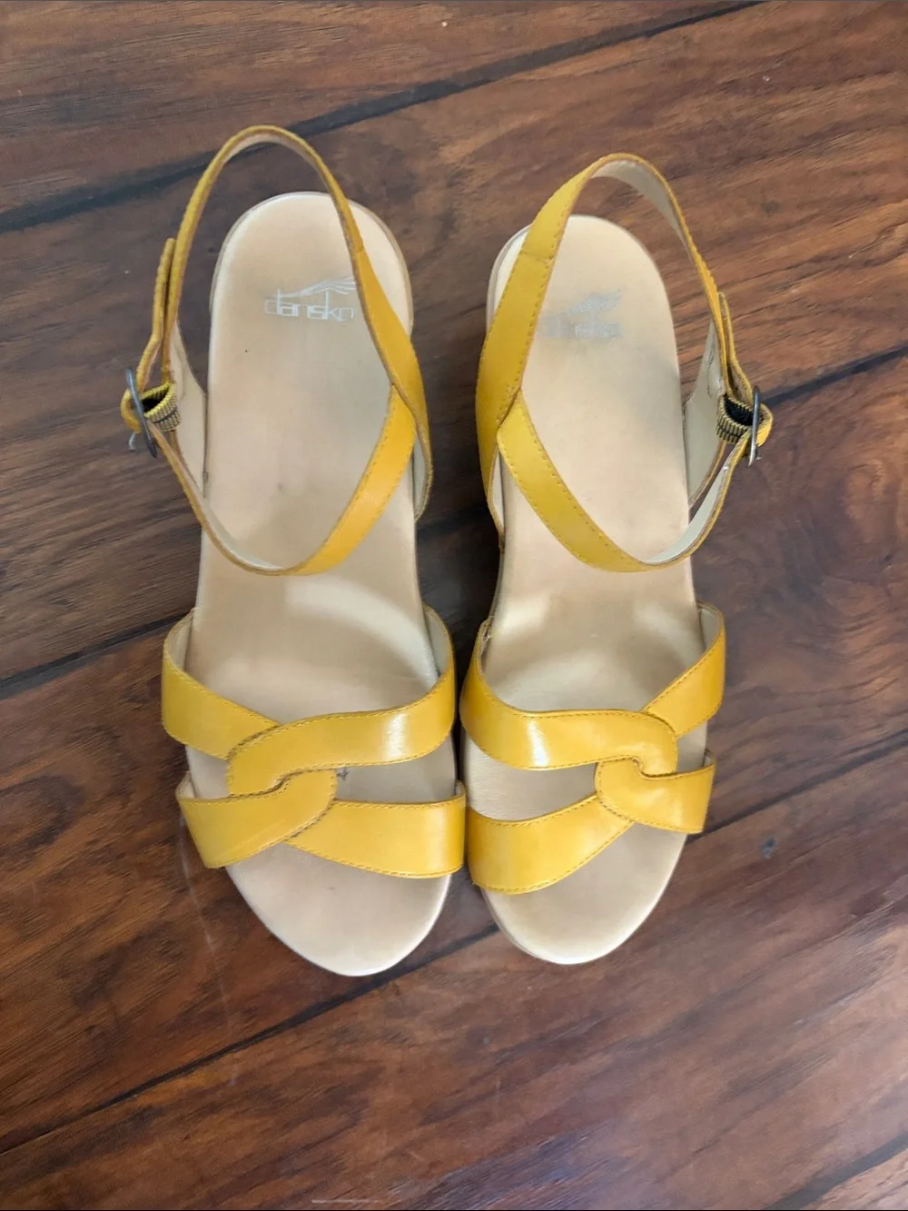 Dansko Karmen Yellow Leather Sandals